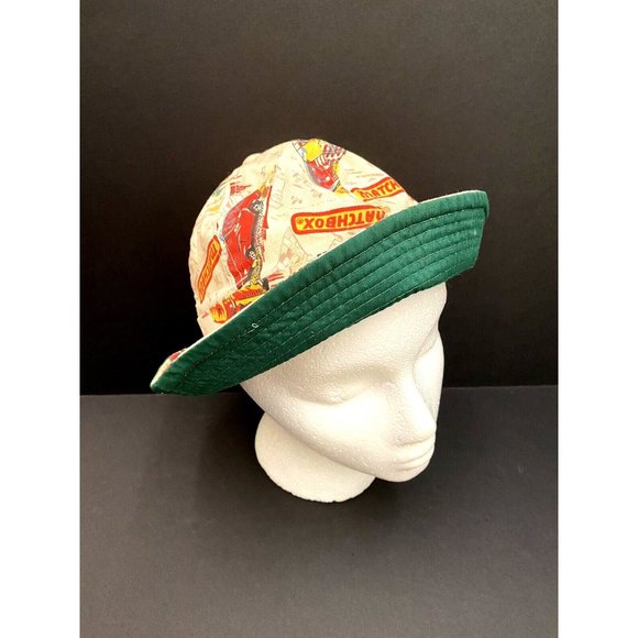 Vintage Rare YA Roll-Up 6 PANELS Matchbox Cars Race Themed Bucket Hat Size M